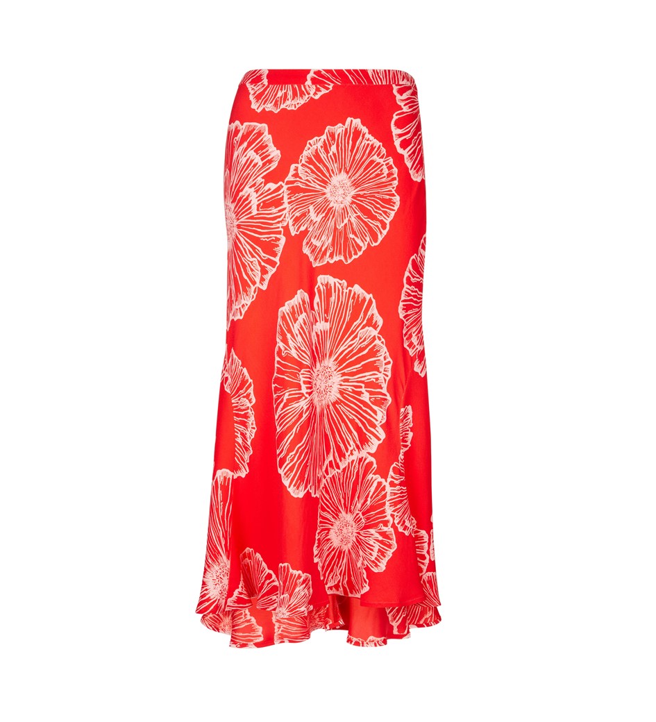 Printed Skirt with Flare in Poppie Print|Finery London