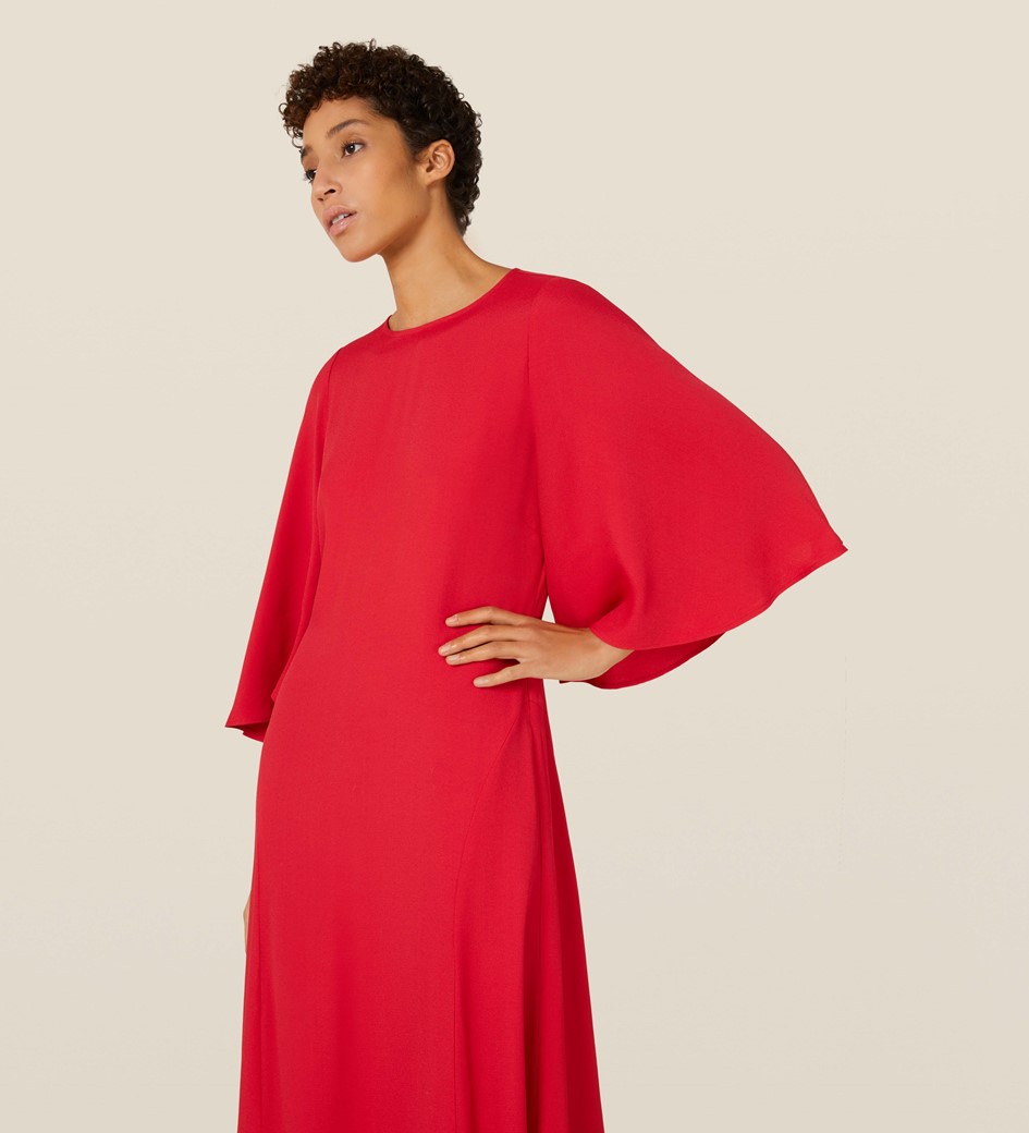 Full Sleeve Dress in Red|Finery London