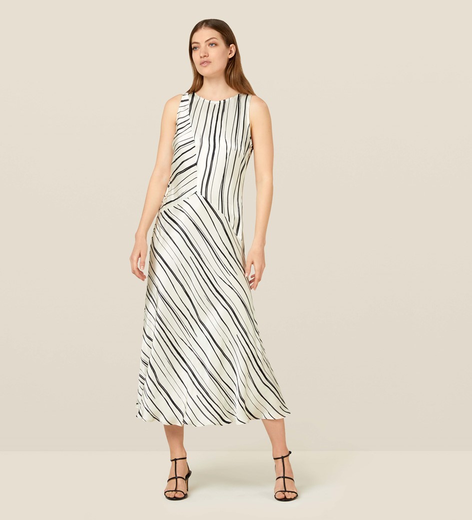 monochrome stripe dress