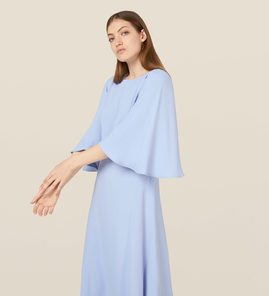 Cornflower Full Sleeve Dress with Short Sleeves in Cornflower BlueFinery London