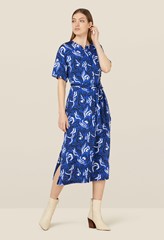 Blue Abstract Print Shirt Dress in Blue Print|Finery London