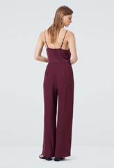 Satin Plum Cami Jumpsuit with Wide Legs in Purple|Finery London