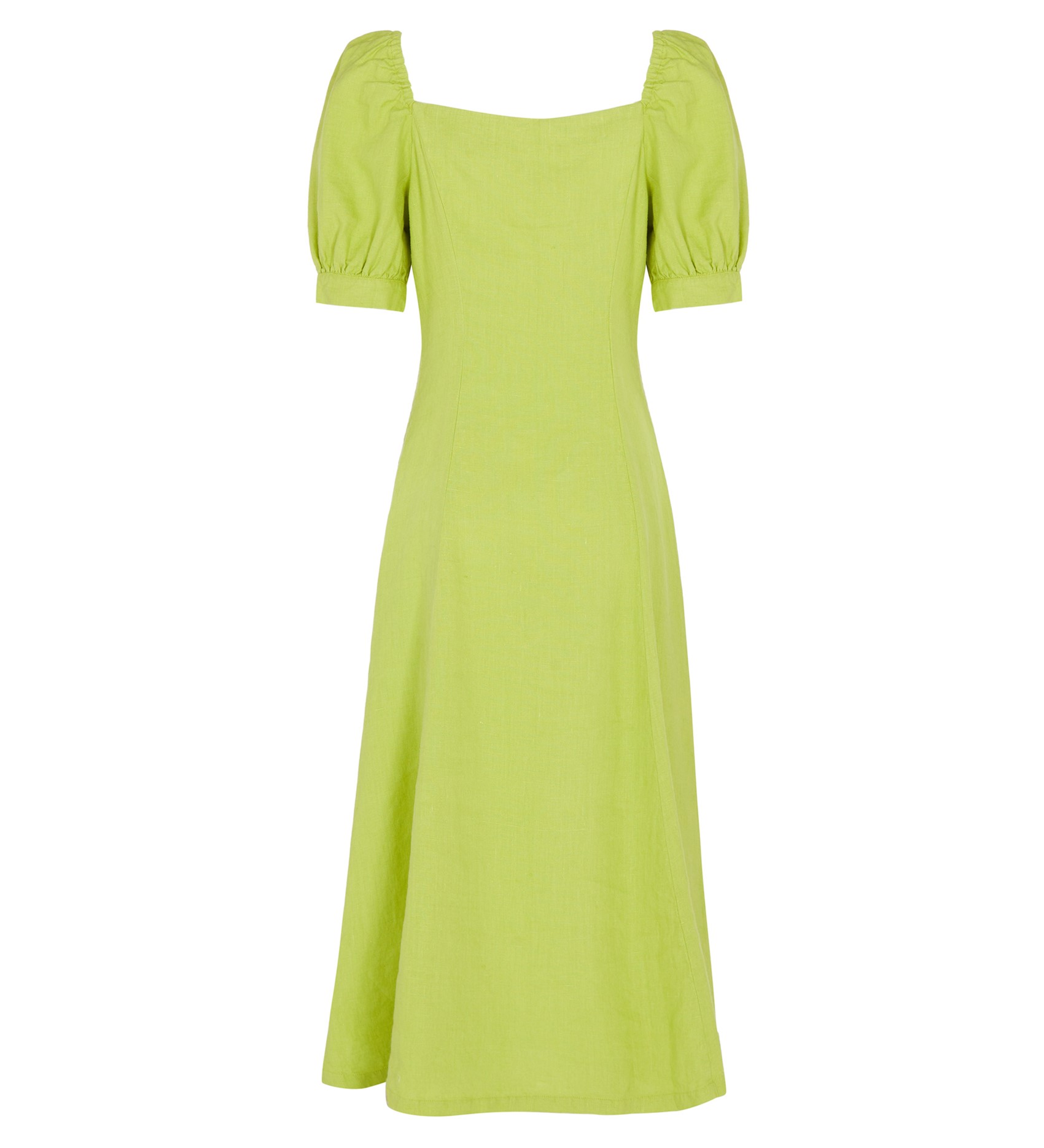Kaylani Midi Lime Collared Dress Short Sleeves Finery London