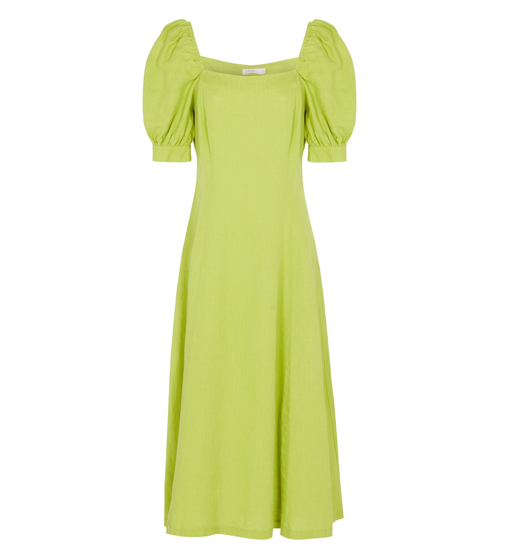 Kaylani Midi Lime Collared Dress Short Sleeves Finery London