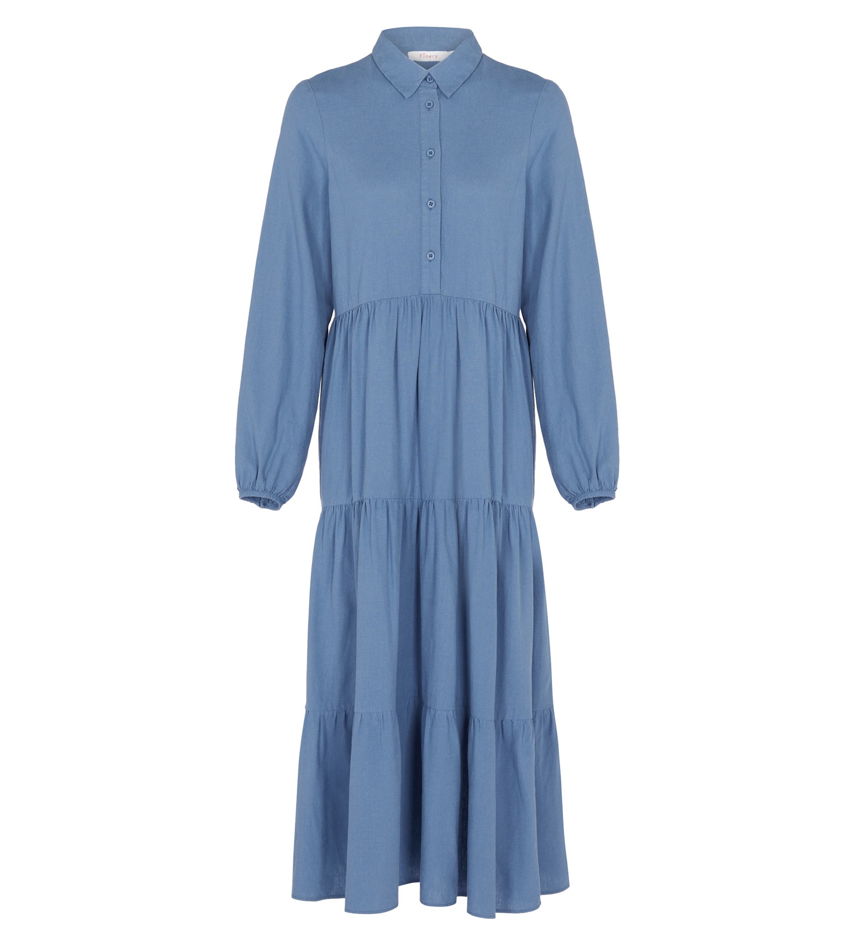 Midi Blue Denim Dress | Short Sleeves | Finery London