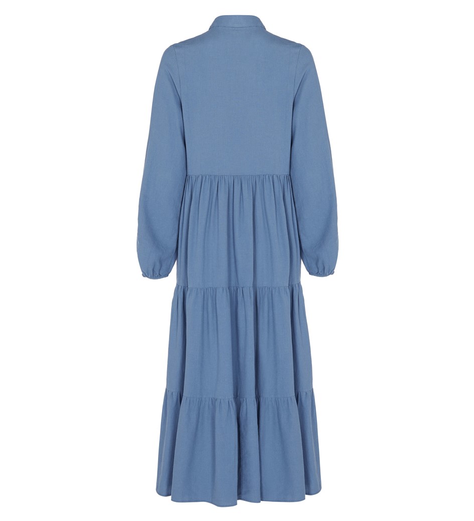 Midi Blue Denim Dress | Short Sleeves | Finery London