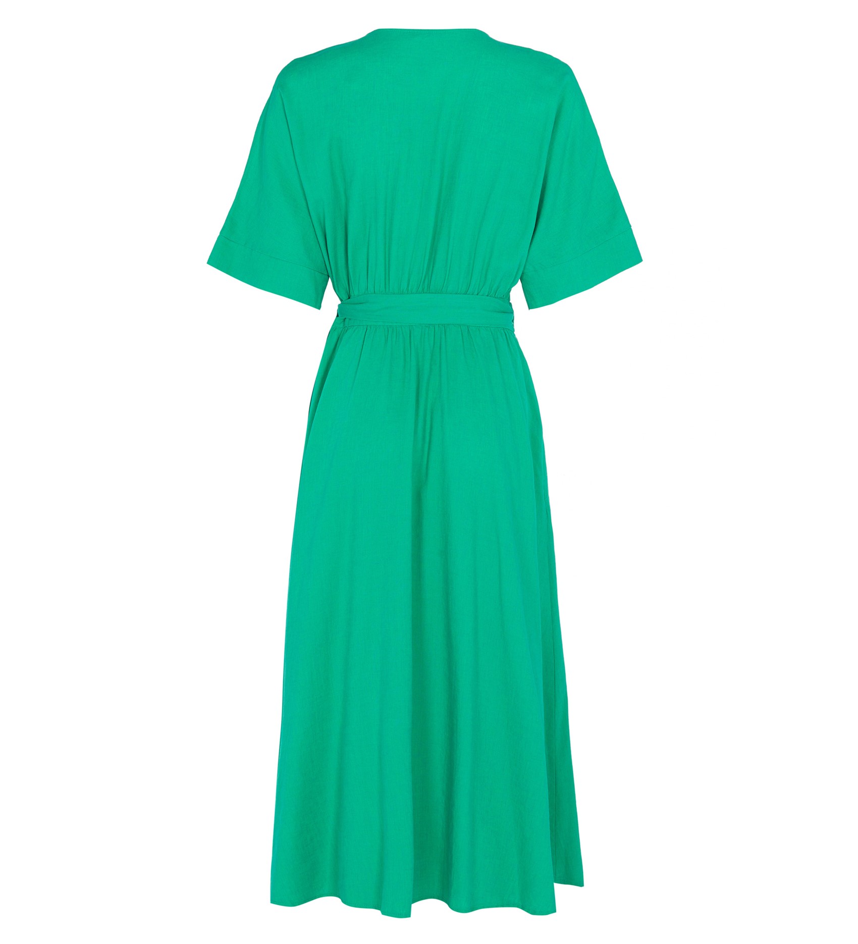Midi Green Linen Dress | Short Sleeves | Finery London