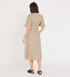 Sabine Midi Stone Dress Linen Rich