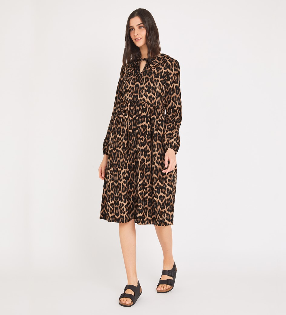 leopard long dress