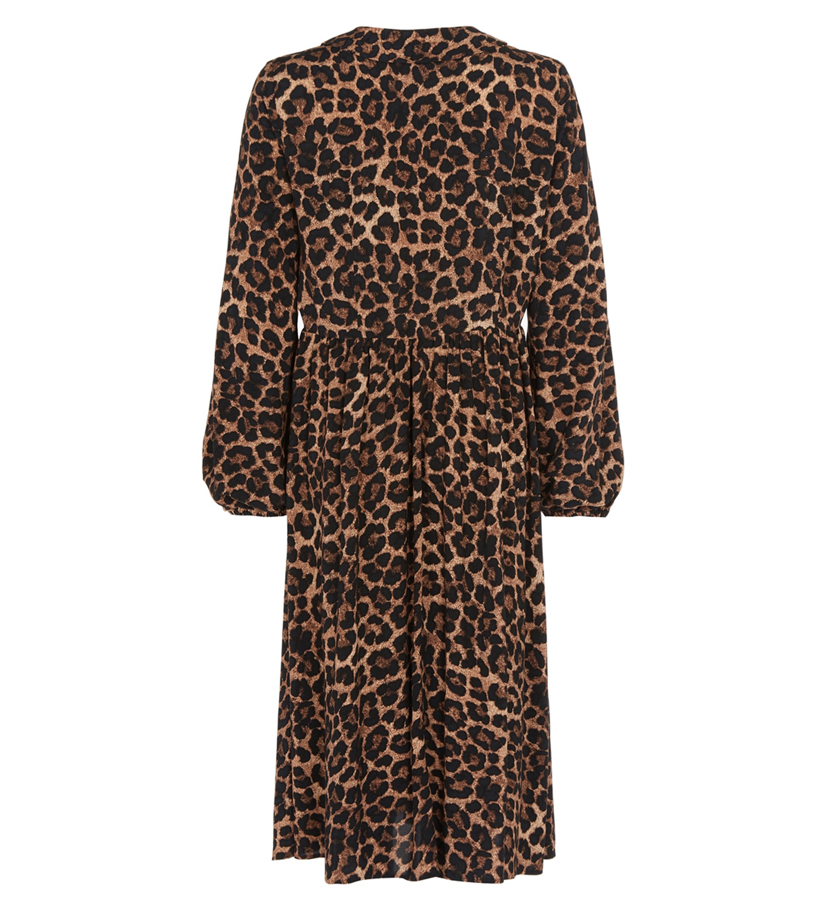 Knee Length Brown Leopard Dress | Long Sleeves | Finery London