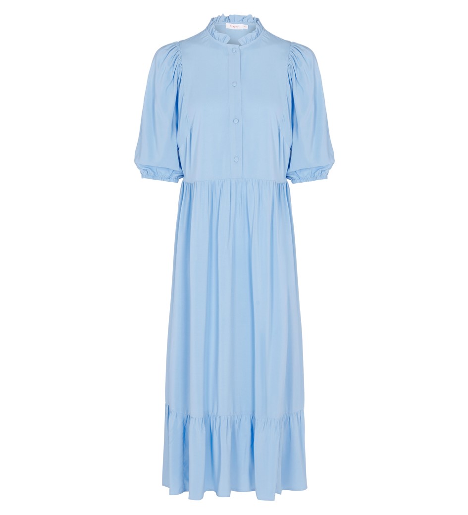 Midi Light Blue Dress | Short Sleeves ...