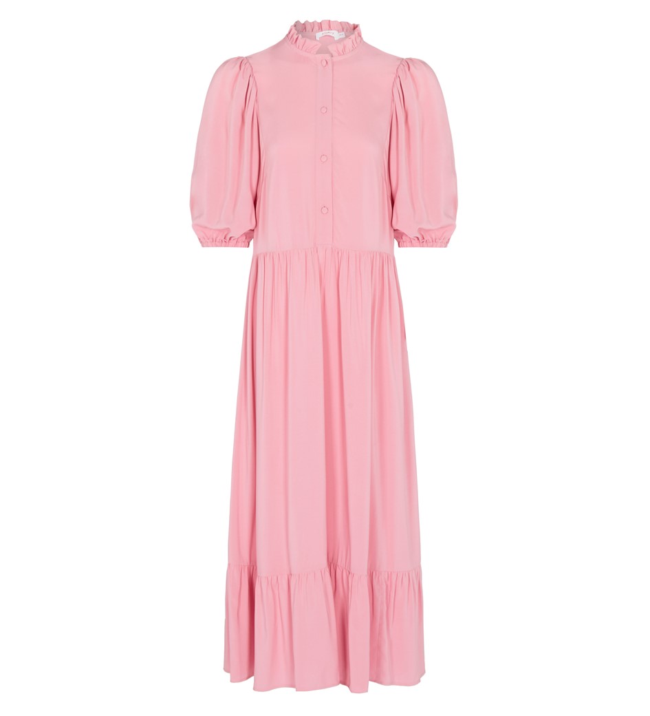 Midi Pink Dress | Short Sleeves | Finery London