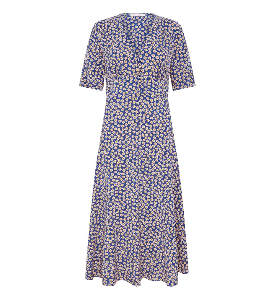 Sophia Blue Daisy Midi Dress | Finery London