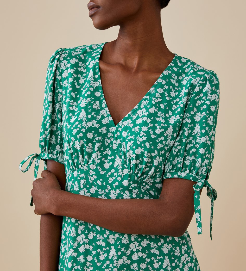 Green ditsy Print Dress | Finery London