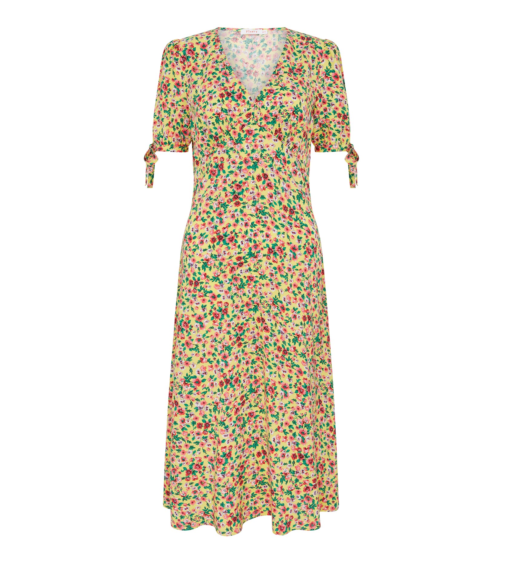 Claire Midi Yellow Floral Dress| Finery London