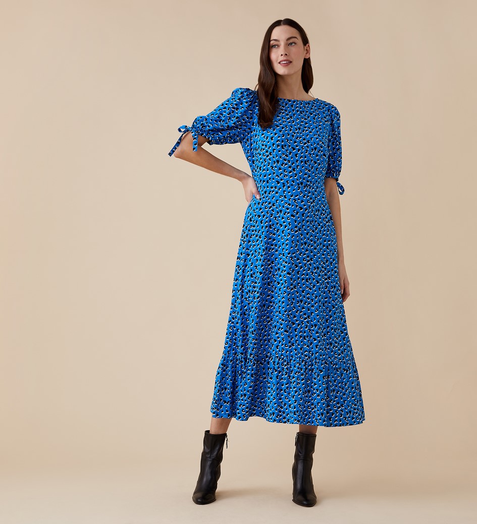blue leopard print dress