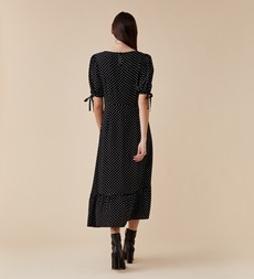 Ruby Midi Ecovero Black Spot Dress