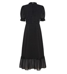 Camille Midi Black Spot Dress