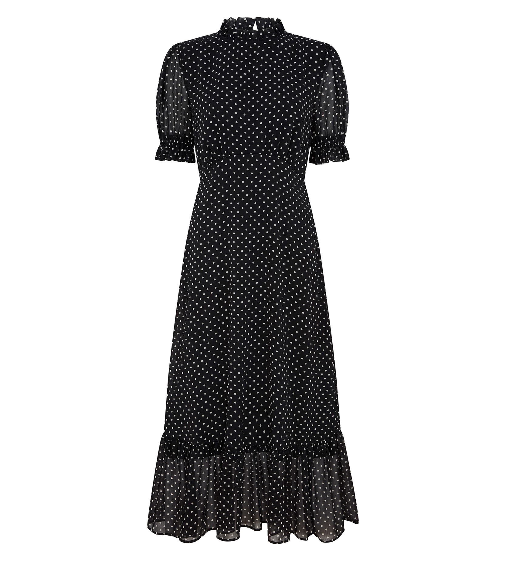 Camille Black Spot Dress | Finery London