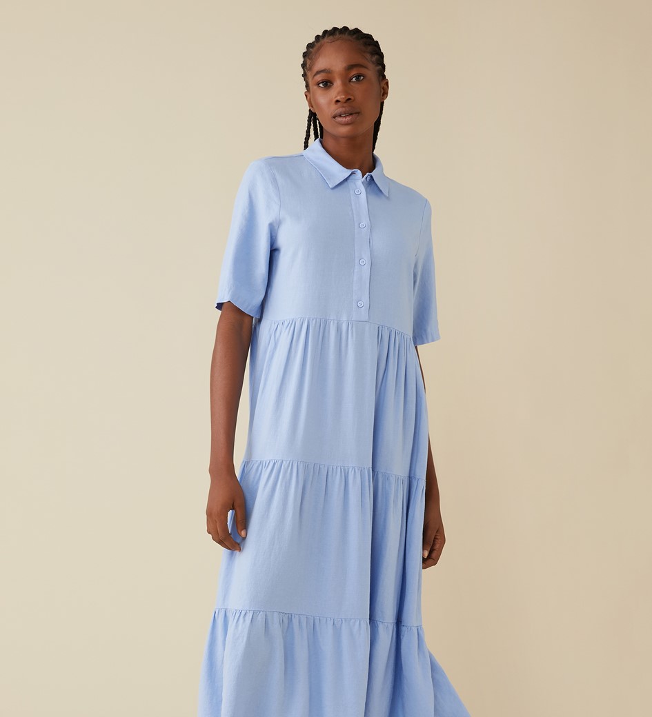 Suzie Midi Light Blue Shirt Dress