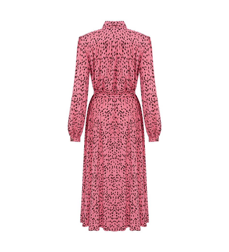 Agrata Pink Spot Midi Dress