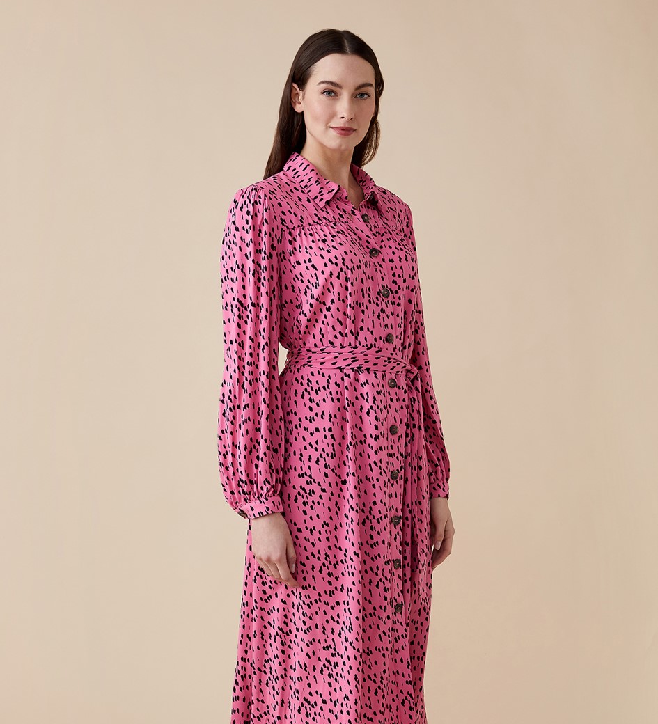 Agrata Midi Pink Spot Dress