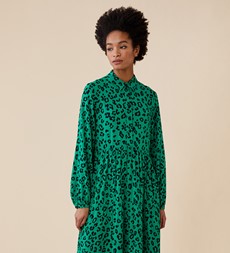 Kalia Midi Green Animal Dress