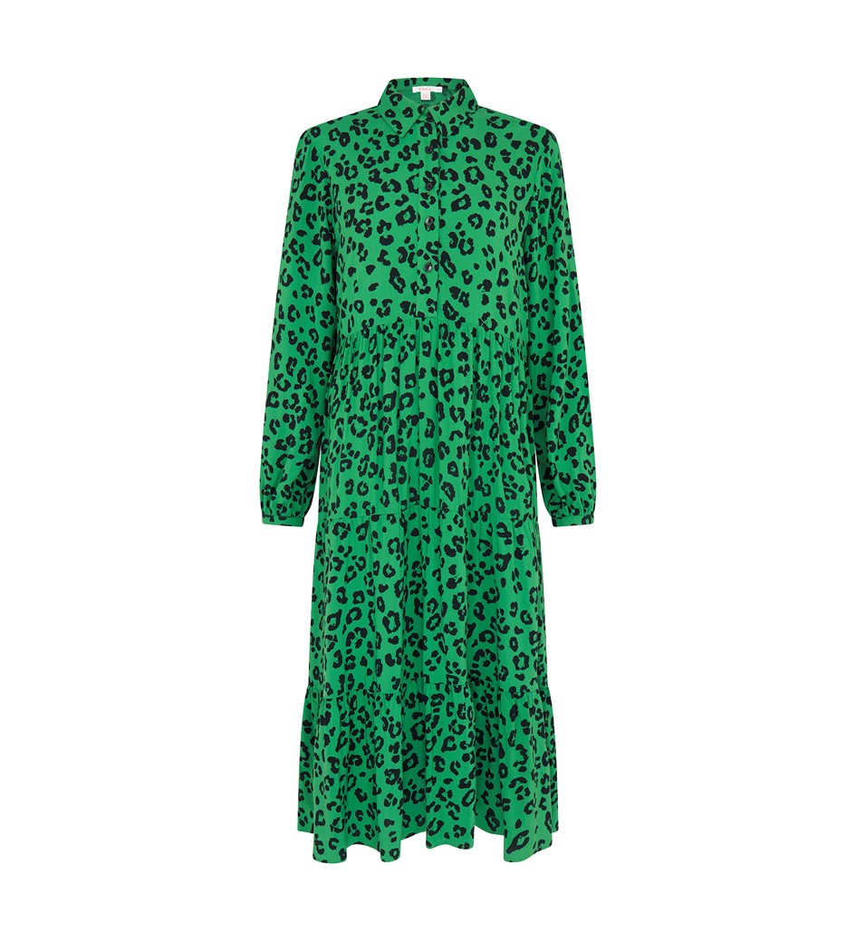 Kalia Midi Green Animal Dress