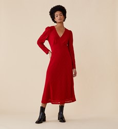 Rhea Midi Dark Red Dress