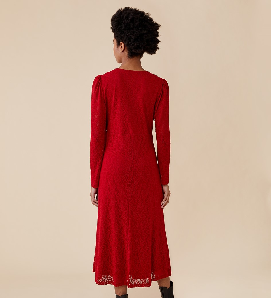 Rhea Midi Dark Red Dress