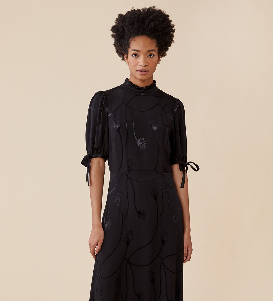 Genia Black Midi Dress
