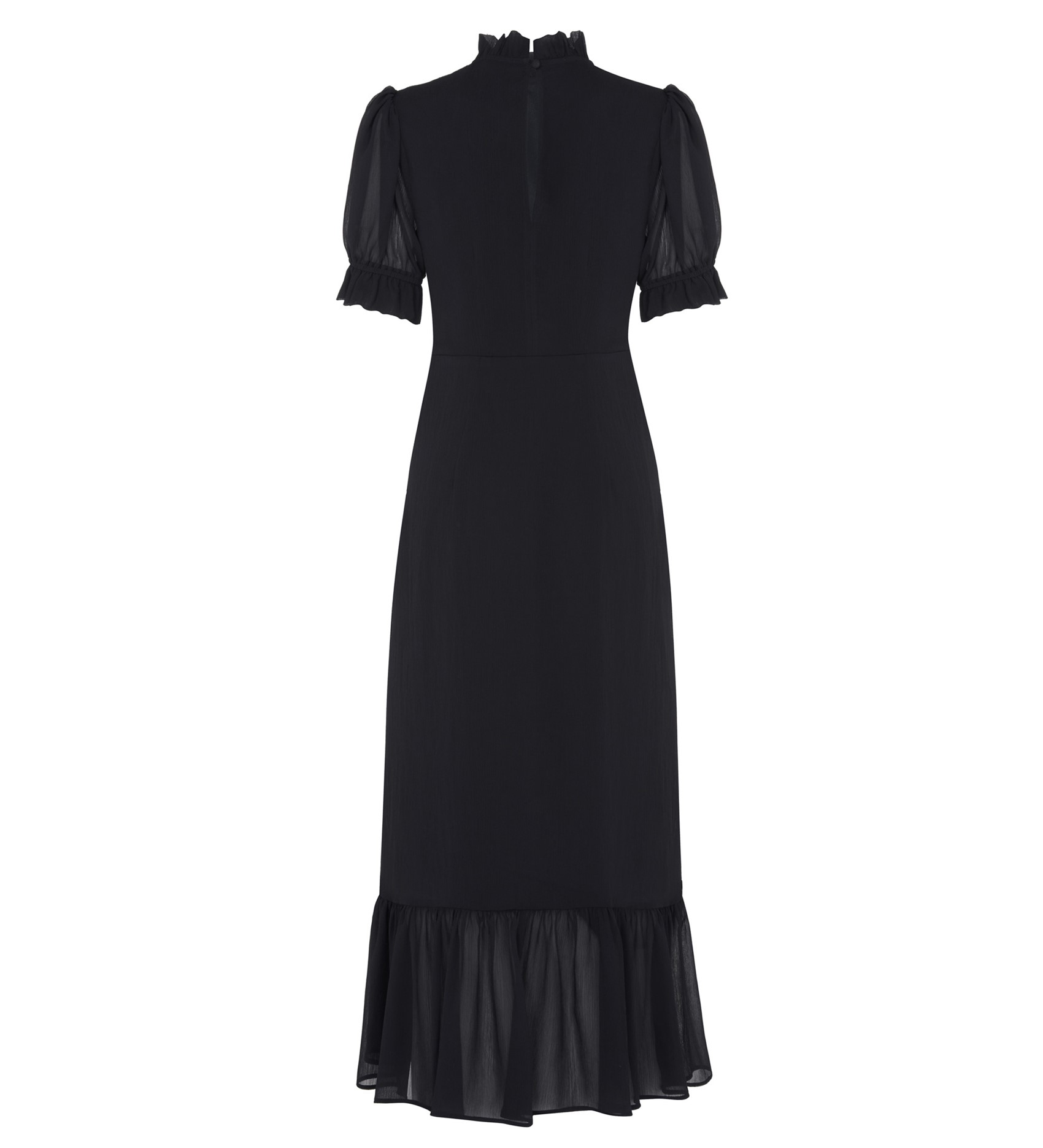 Camille Black Chiffon Midi Dress | Finery London