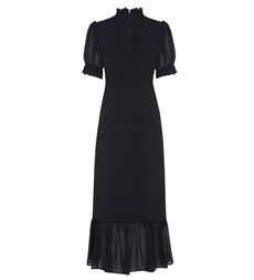 Camille Black Chiffon Midi Dress
