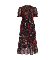 Jolene Midi Chiffon Red Abstract Dress