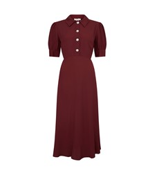 Jaela Burgundy Midi Dress