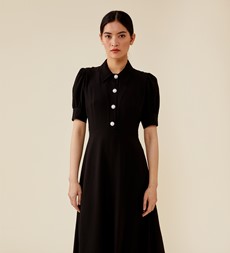 Jaela Black Midi Dress