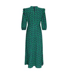 Belen Crepe Green Daisy Midi Dress