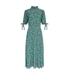 Genia Midi Viscose Green Paisley Dress