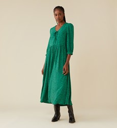 Adeja Midi Viscose Green Geo Dress