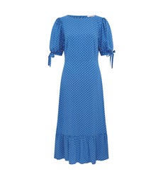 Ruby Midi Viscose Blue Spot Dress