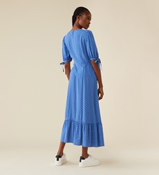 Ruby Midi Viscose Blue Spot Dress