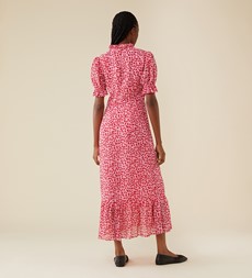 Camille Midi Chiffon Pink Floral Dress