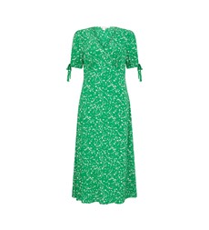 Claire Midi Green Stars Dress                       LENZING™ ECOVERO™