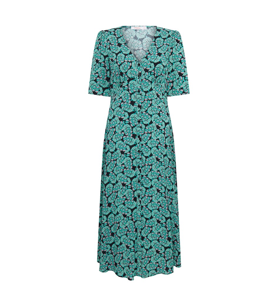 Camilla Midi Viscose Green Paisley Dress