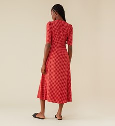 Camilla Midi Ecovero Red Spot Dress