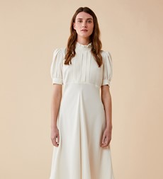 Larissa Midi Crepe Ivory Dress