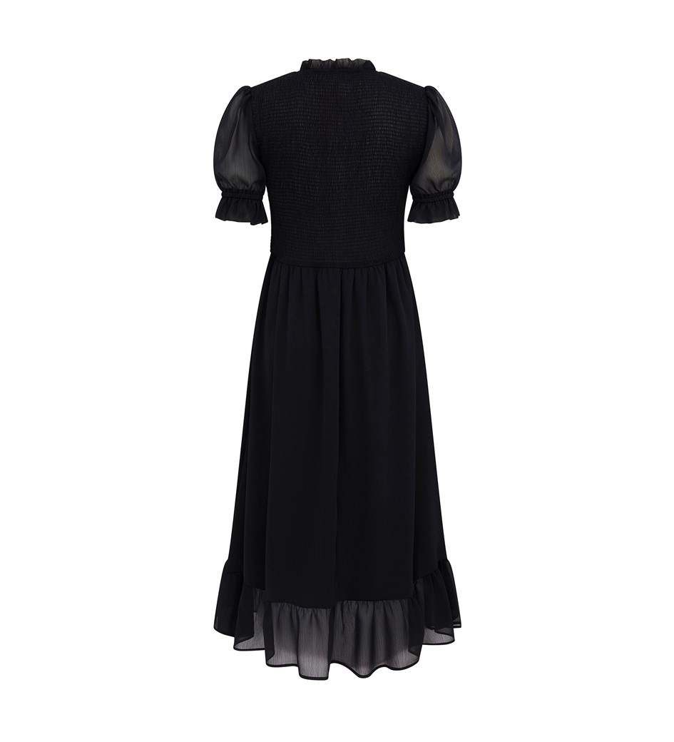 Jolene Midi Chiffon Black Dress