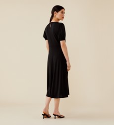 Mya Midi Jersey Black Dress