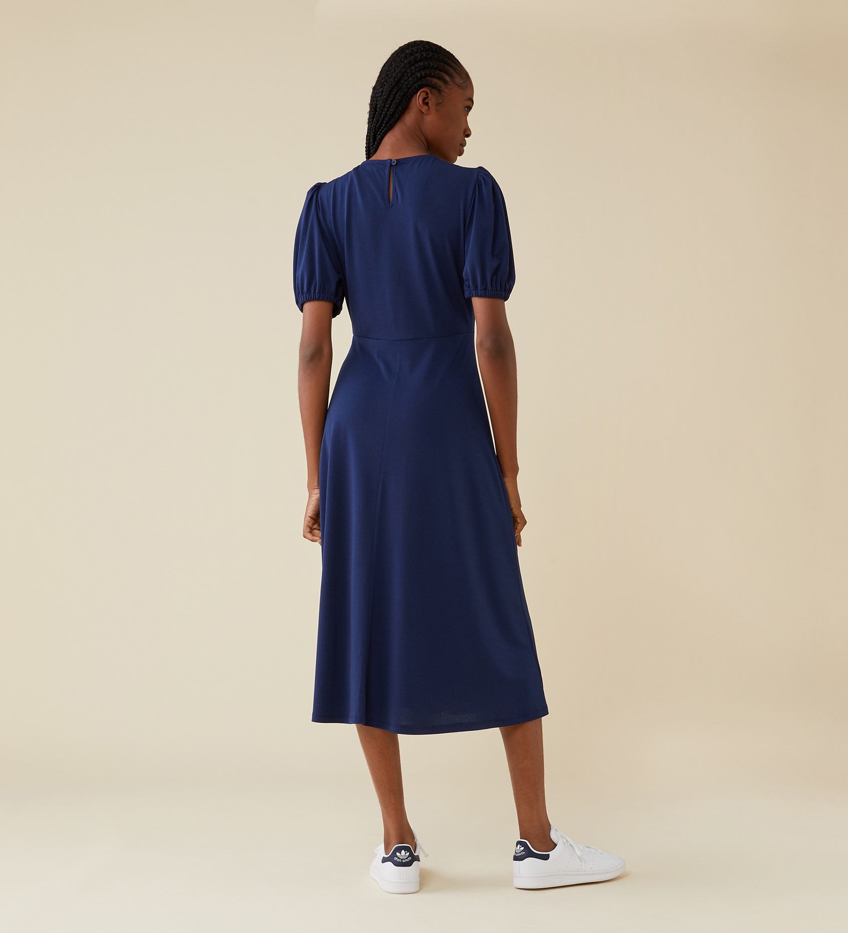 Mya Midi Jersey Navy Dress