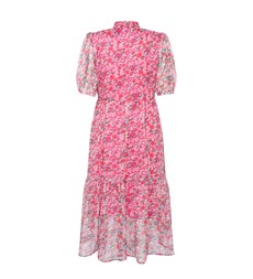Peggy Midi Chiffon Pink Floral Dress